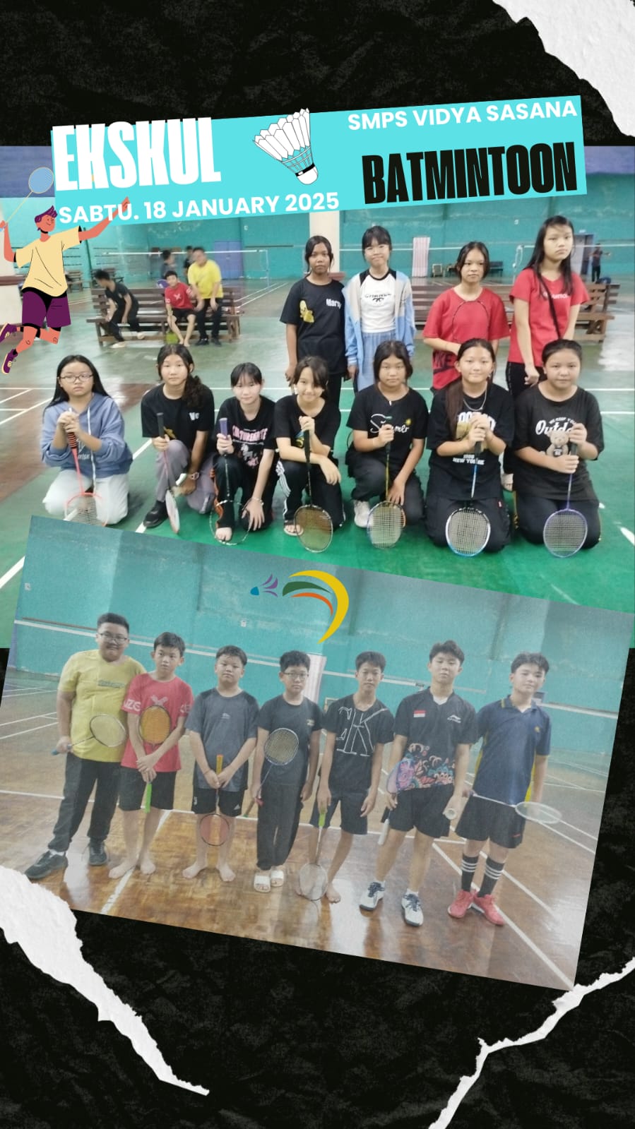 Kegiatan Ekstrakurikuler Badminton Sabtu 19 Januari 2025